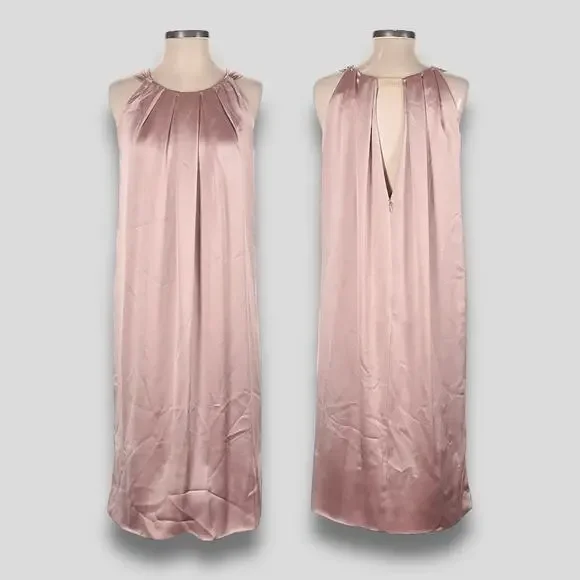 VERA WANG SATIN DRESS DESIGNER PARTY COCKTAIL EVENT HOLIDAY GOWN SMALL 4 38 - Picture 1 of 11